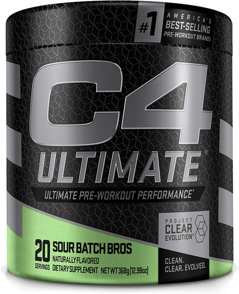 C4 Ultimate Pre Workout Powder Sour Batch Bros - Sugar Free Preworkout Energy Supplement for Men & Women | 300mg Caffeine + 3.2g Beta Alanine + 2 Patented Creatines - 20 Servings