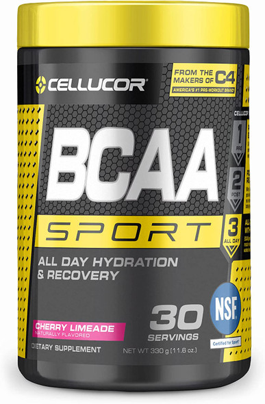 Cellucor BCAA Sport, BCAA Powder Sports Drink for Hydration & Recovery, Cherry Limeade, 30 Servings