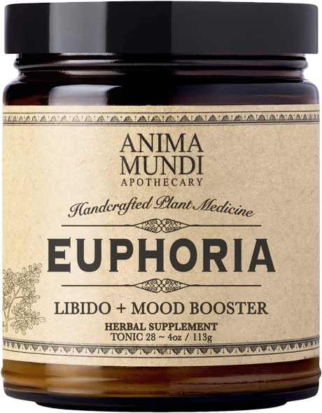 Anima Mundi Euphoria Powder - Energy and Mood Booster Supplement Powder with Pomegranate, Goji Berry, Schisandra and Organic Rose Powder - Energy and Mood Supplement Powder (4oz / 113g)