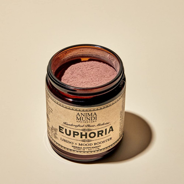 Anima Mundi Euphoria Powder - Energy and Mood Booster Supplement Powder with Pomegranate, Goji Berry, Schisandra and Organic Rose Powder - Energy and Mood Supplement Powder (4oz / 113g)