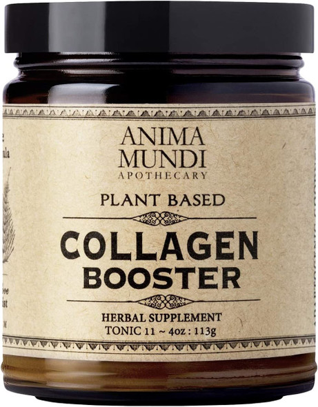 Anima Mundi Vegan Collagen Booster Powder - Plant Based Beauty Supplement for Skin, Hair & Nails - Collagen Powder for Youthful Looking Glow - Collagen Support Powder Drink Mix-in (4oz / 113g)