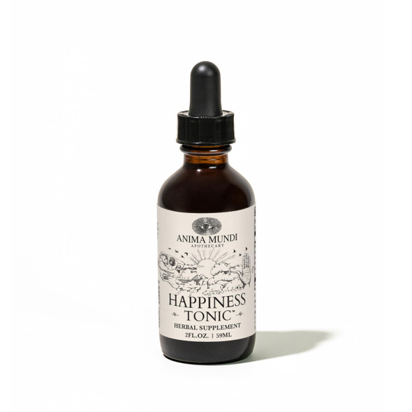 Anima Mundi Happiness Tonic - Liquid Mood Support Supplement - Herbal Extract Drops with Mucuna, Rhodiola and Ashwagandha - Adaptogenic Mood Booster Extract with Natural Herbs (2oz / 59ml)