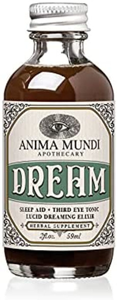 Anima Mundi Lucid Dreaming Elixir - Herbal Liqquid Sleep Support Supplement - Calming Bedtime Tonic with Skullcap, Kava Kava and Rose - Bedtime Tonic to Support Restful Sleep (2 oz)