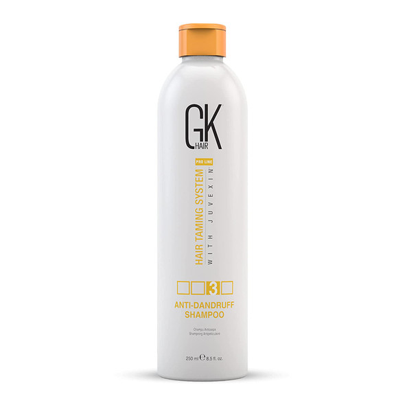 GK HAIR Global Keratin Anti Dandruff Shampoo (8.5 Fl Oz/250ml) - Hair Deep Cleansing and Impurities Remover Anti Residue Sulfate Free Shampoo for Dry Damaged Hair for Men and Women