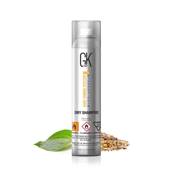 GK HAIR Global Keratin Waterless Dry Shampoo No Residue Spray (7 Fl Oz/332ml) for Fine, Oily and All Hair Types - Removes Flaking, Dandruff and Excess Oil - Sulfate Paraben Free - For Women and Men