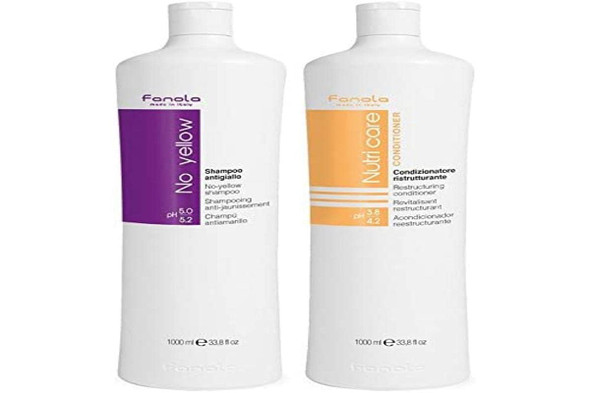 Fanola No Yellow Shampoo & Nutri Care Conditioner, 1000 ml