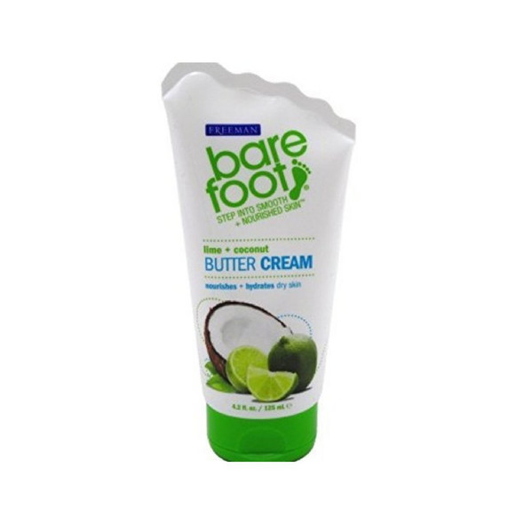 Freeman Bare Foot Butter Lime + Coconut 4.2 Ounce (124ml) (2 Pack)