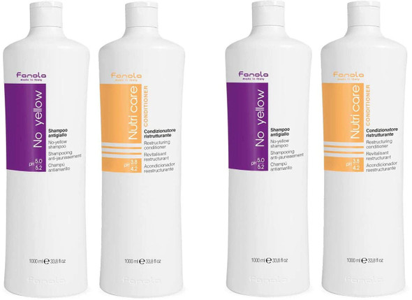 Fanola No Yellow Shampoo & Nutri Care Conditioner 1000 ml, 2 Sets