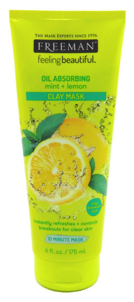 Freeman Facial Mint & Lemon Clay Mask 6 Ounce (177ml) (6 Pack)