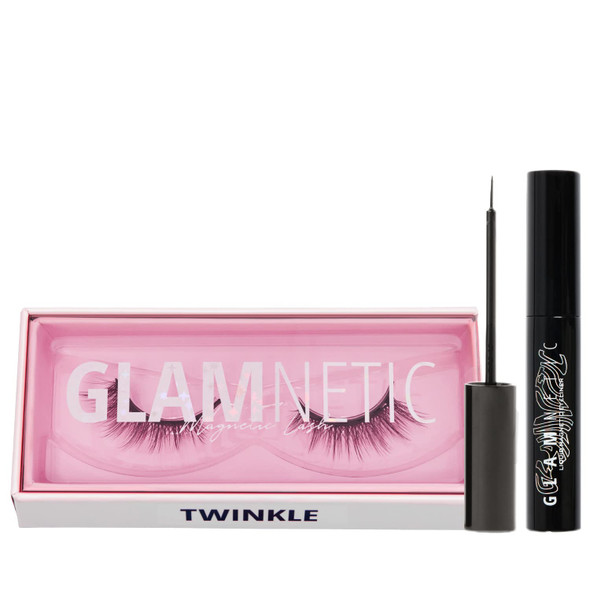 Glamnetic Twinkle Magnetic Eyelashes with Black Liquid Eyeliner | 60 Wears Reusable Faux Mink Lashes with Waterproof All-Day Hold Liner