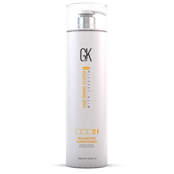 GK HAIR Global Keratin Balancing Conditioner (33.8 Fl Oz/1000ml) For Oily & Color Treated Hair Daily Use After Shampoo Conditioning Deep Cleanser & Impurities Remover Restores pH Levels