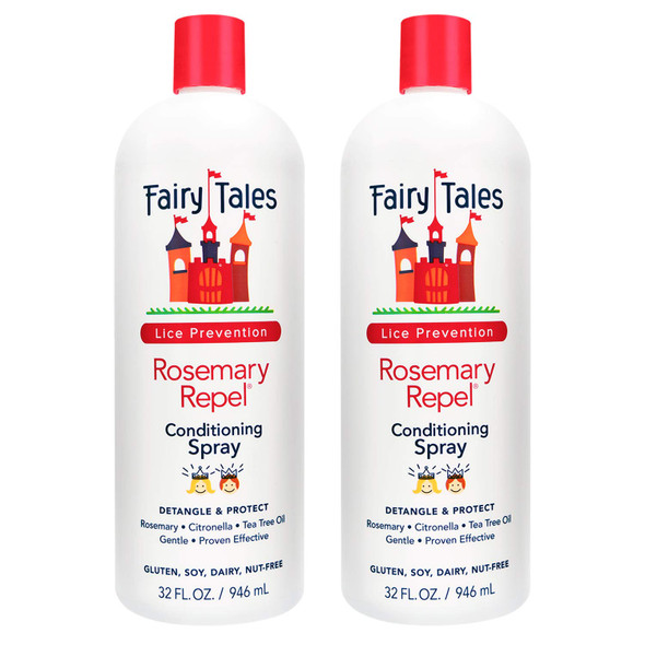 Fairy Tales Rosemary Repel Leave in Conditioning Spray Refill- Lice Spray for Kids- 32 Fl Oz (Pack of 2)