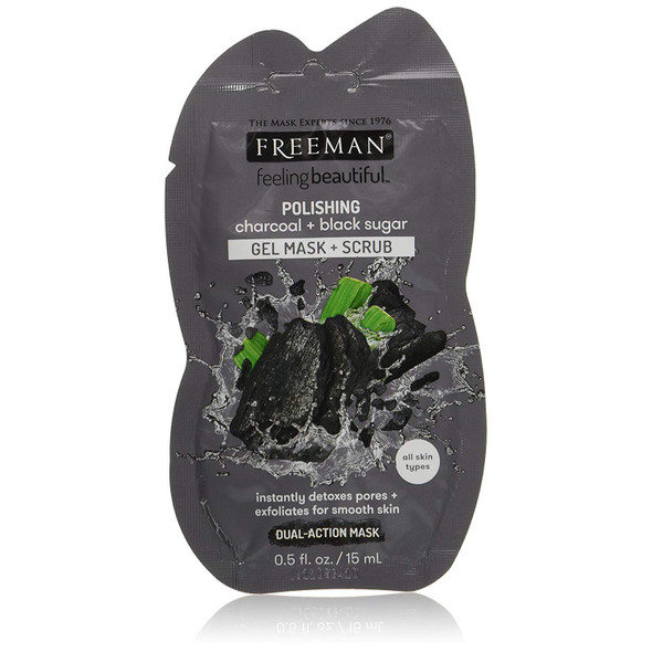 Freeman Feeling Beautiful Facial Polishing Mask, Charcoal & Black Sugar 1 ea (Pack of 2)