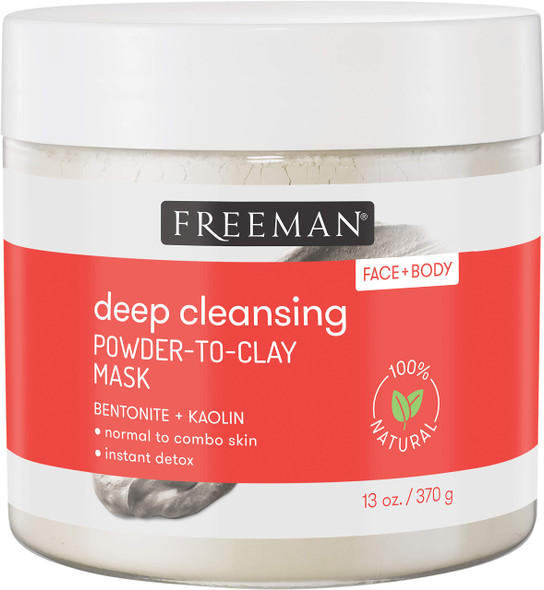 Bentonite and Kaolin Powder to Clay Mask by Freeman, Face and Body Mask for Deep Cleansing Skincare