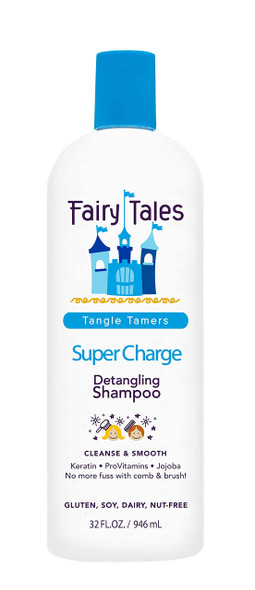 Fairy Tales Tangle Tamer Super Charge Detangling Shampoo for Kids - Paraben Free, Sulfate Free, Gluten Free, Nut Free - 32 oz (2 Pack)