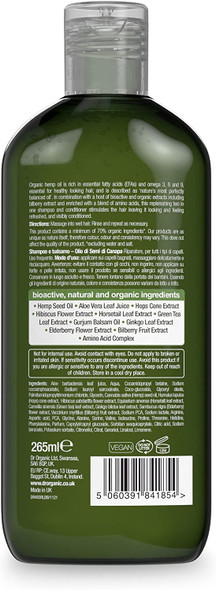 Dr Organic, Organic Hemp Oil 2 in 1 Shampoo & Conditioner , Natural , Vegan , Cruelty Free , Paraben & SLS Free , Eco Friendly Recyclable Packaging, For Women & Men, Palm Oil Free, 265ml