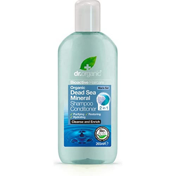 Dr Organic Dead Sea Mineral Shampoo & Conditioner 2 in 1 265ml by Dr. Organic