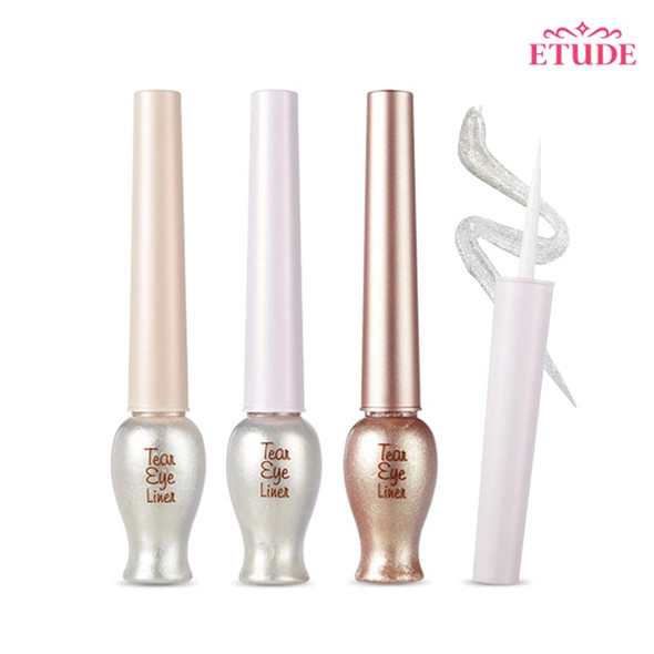 ETUDE Tear Eye Drop Liner 8g #3 Pure Sparkling Pearl (21AD) | Long-Lasting Liquid Glitter Eye Makeup with Shiny Magical Sparkle | K-Beauty