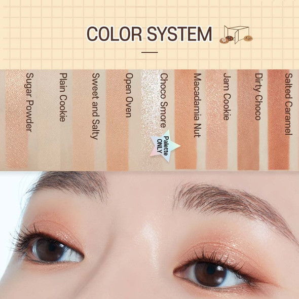 ETUDE Play Color Eyes #Cookie Chips | 9 Shade Eyeshadow Palette With Daily Brown & Sparkly Glitter Colors | Easy- Blendable Daily Eye Palette | K-beauty