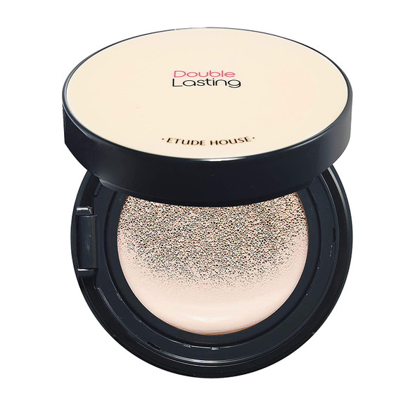 ETUDE HOUSE Double Lasting Cushion #P02 Rosy Pure SPF34/PA++ | 24 Hours Long-Lasting, Flawless Skin Make-up for a Moisturized, Smooth and Semi-Matte Skin Finish | Korean Makeup