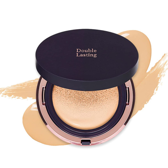 ETUDE Double Lasting Cushion Matte #21N1 Neutral Beige SPF50/PA++ | 24 Hours Long-lasting, Lightly Covers Your Face And Creates Clean, Soft Skin | Korean Makeup