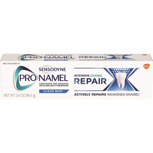 Sensodyne Pronamel Intensive Enamel Repair Toothpaste for Sensitive Teeth, to Reharden and Strengthen Enamel, Clean Mint - 3.4 Ounces