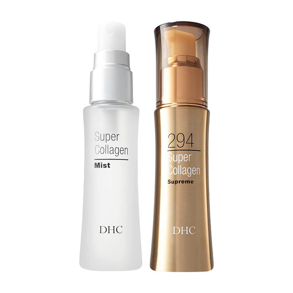 DHC Super Collagen Mist and Super Collagen Supreme, Hydrating Face Mist, Collagen-boosting, Facial Serum, Fragrance and Colorant Free, Ideal for all skin types, 1.6 fl. oz and 1.6 fl. oz.