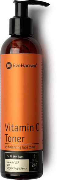 Eve Hansen Vitamin C Toner for face | 8 oz Hydrating Facial Toner & PH Balancing Pore Minimizer with Anti Aging Aloe, Citric Acid & Tea Tree | Skin & Face Toner for All Skin Types & Even, Clear Skin