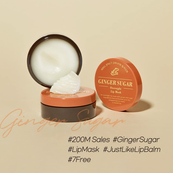 ETUDE Ginger Sugar Overnight Lip Mask Treatment 25g| Gentle Korean Lip Sleeping Mask Skin Care| Smooth and Moist Lips| Natural Ingredients Nourish & Hydrate Ginger Shea Butter Give Moisturizing Effect