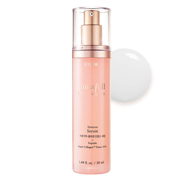 ETUDE HOUSE Moistfull Collagen Intense Serum 50ml | Intense Hydrating Super Collagen Skin Care Serum | Korean Facial Moisturizing Serum with Low-molecular Peptides included for All Skin Type