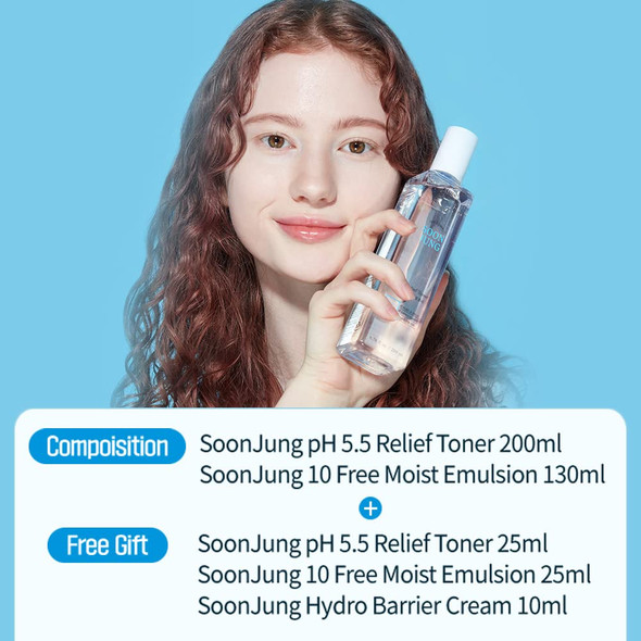 Etude Soonjung Skin Care Set [ 2 Kinds ] ph 5.5 Relief Toner / 10-Free Moist Emulsion / Hydro Barrier Cream