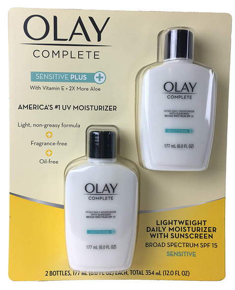 Olay Complete Sensitive Plus UV365 Daily Moisturizer Lotion 6 oz 2 Pack