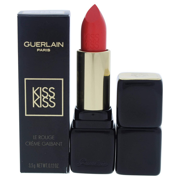 Guerlain Kiss-Kiss Shaping Cream Lip Color Lipstick for Women, No. 344 Sexy Coral, 0.12 Ounce