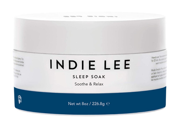 Indie Lee Sleep Soak - Exfoliating Dead Sea + Himalayan Salt Bath Scrub with Essential Oils, Chamomile + Lavender for Calm, Soothed Skin - For All Skin Types (8oz / 226.8g)