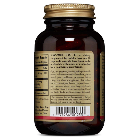 Solgar - Cranberry Extract With Vit C, 60 veggie caps