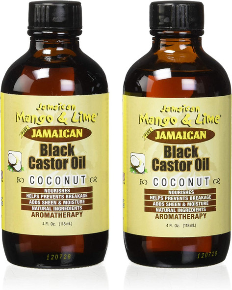 Jamaican Mango & Lime Black Castor Oil With Coconut, 4 oz (Pack of 2)