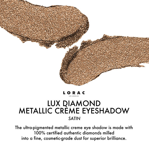 LORAC Lux Diamond Creme Eye Shadow | Metallic Shimmer Eyeshadow Powder | Suede Brown (Pack of 2)