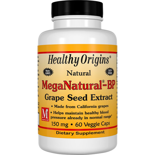 Healthy Origins Mega Natural BP-Grape Seed Extract Multi Vitamins, 150 Mg, 60 Count(Package May Vary)