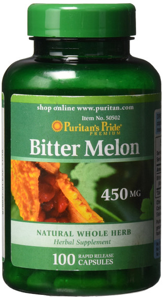 Puritan's Pride Bitter Melon 450 mg-100 Capsules