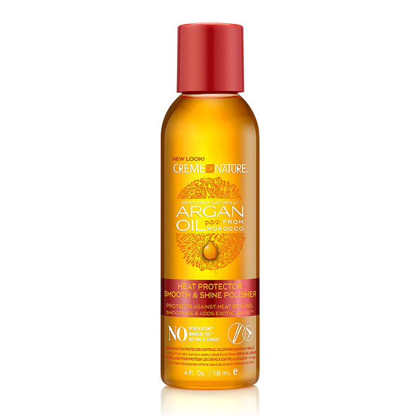 Argan Oil for Hair, Smooth & Shine Hair Polisher by Creme of Nature, Argan Oil of Morocco for Anti Frizz Control, 4 Fl Oz