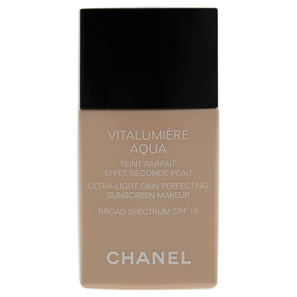 Chanel Vitalumiere Aqua Ultra Light Skin Perfecting Make Up SPF 15-91 Caramel Women Foundation 1 oz