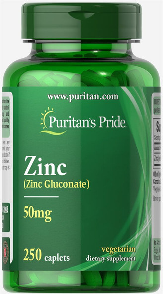 Puritan'S Pride Zinc 50 Mg To Support Immune Health, 250 Tablets By Puritan'S Pride, 250 Count