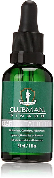 Clubman Pinaud Beard & Tattoo Oil 1 oz (Pack of 12)