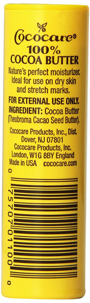 Cococare 100% Cocoa Butter Stick - All-Natural Cocoa Butter Emollient for Ultimate Skin Hydration & Protection - The Yellow Stick - (1 Count)