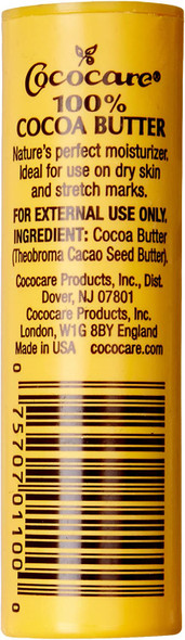 Cococare 100% Cocoa Butter Stick - All-Natural Cocoa Butter Emollient for Ultimate Skin Hydration & Protection - The Yellow Stick - (3 Pack)