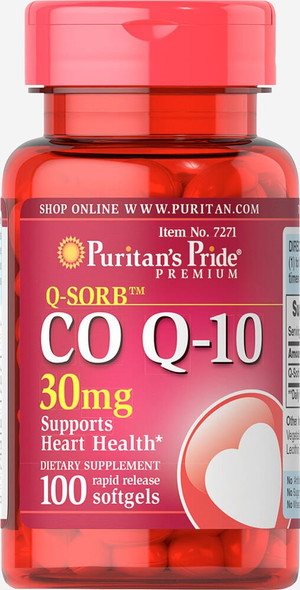 Puritan's Pride Q-Sorb Co Q-10 30 mg-100 Rapid Release Softgels