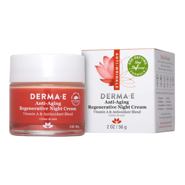 DERMA-E Anti-Aging Regenerative Night Cream 2 Oz + Vitamin C No Dark Circles Perfecting Eye Cream 0.5 Oz