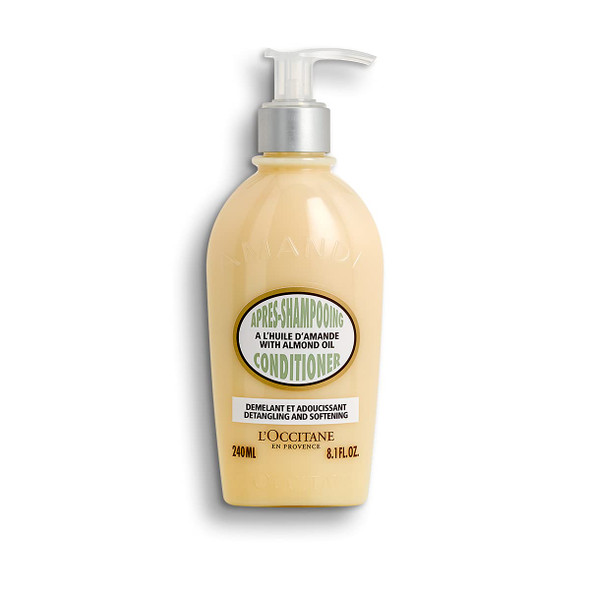 L'Occitane Almond Conditioner with Almond Oil for All Hair Types, 8.1 Fl Oz