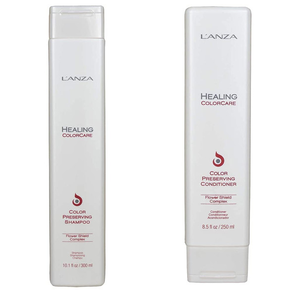 L'ANZA Healing ColorCare Color-Preserving Shampoo, 10.1 oz & Healing ColorCare Color Preserving Hair Color Conditioner 8.5 Fl Oz