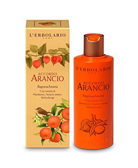 L'Erbolario Accordo Arancio Shower Gel - Positive And Comforting Citrus Scent - Awakens The Well-Being Of The Body - Leaves Skin Toned And Moisturized - Paraben Free - Long Lasting Scent - 8.4 Oz